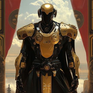 Cumulonimbus Carousel style, Midjourney V6.1: concept art character design of retropunk steam knight