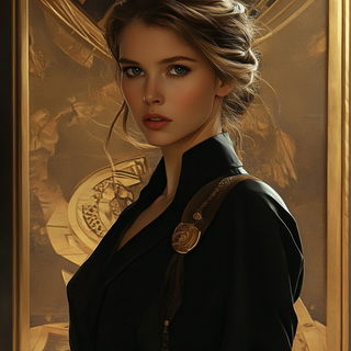 Cumulonimbus Carousel style, Midjourney V6.1: photographic portrait of female protagonist