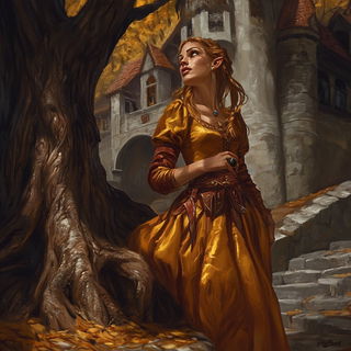 Mythomeadow style, Midjourney V6.1: retro fairy-tale illustration