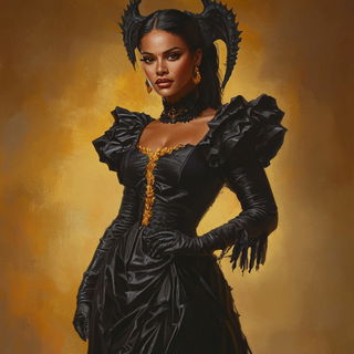 Mythomeadow style, Midjourney V6.1: haute-couture fashion outfit