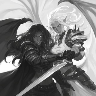 Mythomeadow style, Midjourney V6.1: black-and-white manga comic strip