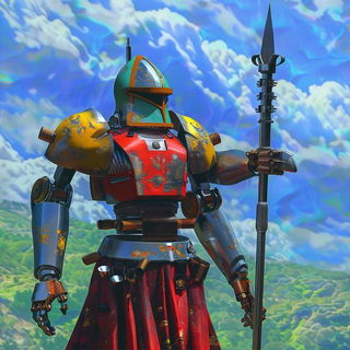 Solarized Undertow style, Midjourney V6.1: concept art character design of retropunk steam knight