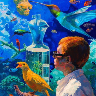Solarized Undertow style, Midjourney V6.1: editorial illustration for popular scientific magazine cover
