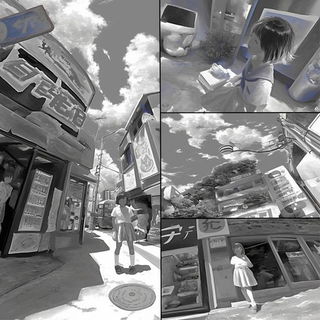 Solarized Undertow style, Midjourney V6.1: black-and-white manga comic strip