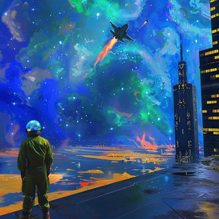 Solarized Undertow style, Midjourney V6.1: cinematic shot from sci-fi movie