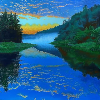 Solarized Undertow style, Midjourney V6.1: realistic landscape photograph of quiet dawn