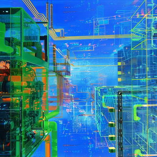 Solarized Undertow style, Midjourney V6.1: technical infrastructure blueprint schematics