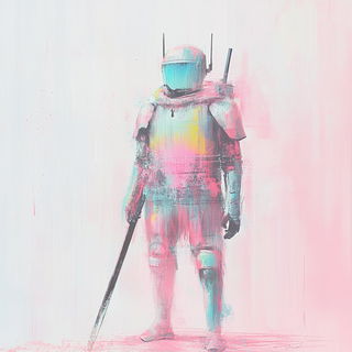 Cinemabind style, Midjourney V6.1: concept art character design of retropunk steam knight