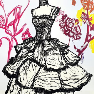 Balloonbaroque style, Midjourney V6.1: haute-couture fashion outfit