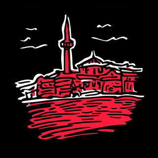 Balloonbaroque style, Midjourney V6.1: bold minimalist logo design for Istanbul city municipal services