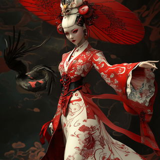 Glassway Carnival style, Midjourney V6.1: haute-couture fashion outfit
