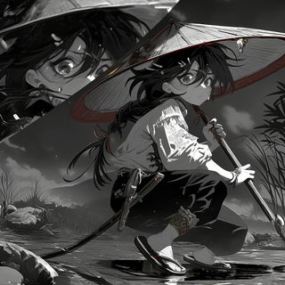Glassway Carnival style, Midjourney V6.1: black-and-white manga comic strip
