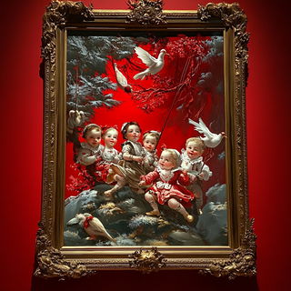 Glassway Carnival style, Midjourney V6.1: classical 18th-century oil painting