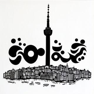 Eagle Script style, Midjourney V6.1: bold minimalist logo design for Istanbul city municipal services