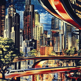 Arcbandoff style, Midjourney V6.1: megacity with futuristic bioarchitecture