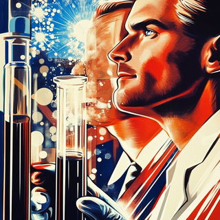 Arcbandoff style, Midjourney V6.1: editorial illustration for popular scientific magazine cover
