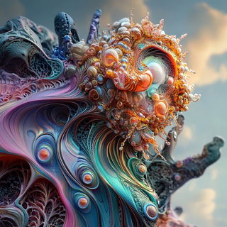 Pyromalachite style, Midjourney V6.1: abstract 3D render