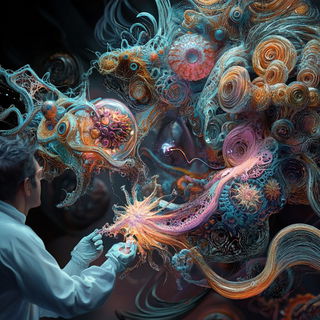 Pyromalachite style, Midjourney V6.1: editorial illustration for popular scientific magazine cover