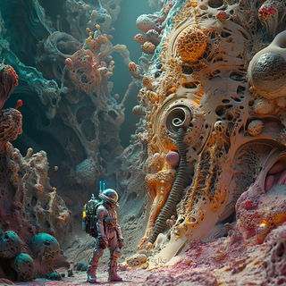 Pyromalachite style, Midjourney V6.1: cinematic shot from sci-fi movie