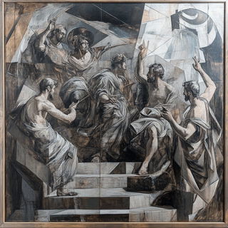 Ornamentography style, Midjourney V6.1: classical 18th-century oil painting