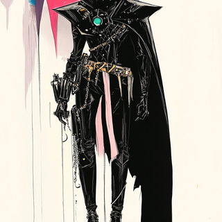 Maison Veyrassa style, Midjourney V6.1: concept art character design of retropunk steam knight