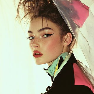 Maison Veyrassa style, Midjourney V6.1: photographic portrait of female protagonist