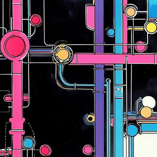 Maison Veyrassa style, Midjourney V6.1: technical infrastructure blueprint schematics