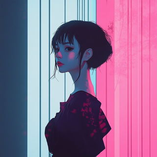 Mortise Manga style, Midjourney V6.1: photographic portrait of female protagonist