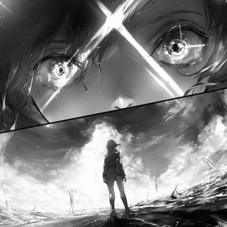 Manuscriptalism style, Midjourney V6.1: black-and-white manga comic strip