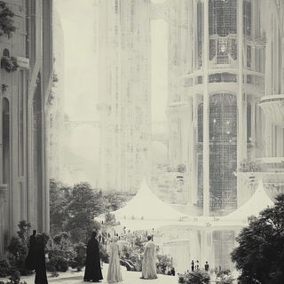 Puppetbook Littoral style, Midjourney V6.1: megacity with futuristic bioarchitecture