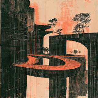 Currentsplatter style, Midjourney V6.1: megacity with futuristic bioarchitecture