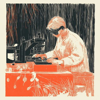 Currentsplatter style, Midjourney V6.1: editorial illustration for popular scientific magazine cover