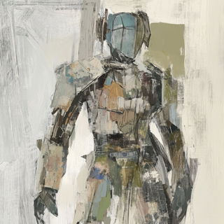 Cliffcut Balladry style, Midjourney V6.1: concept art character design of retropunk steam knight