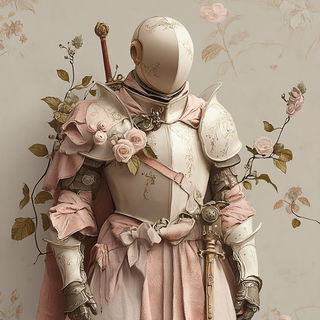 Cloudstring style, Midjourney V6.1: concept art character design of retropunk steam knight