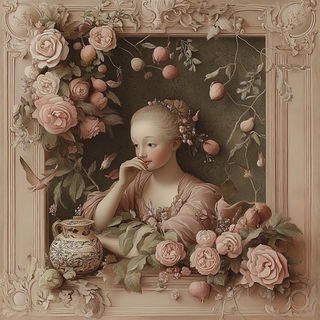 Cloudstring style, Midjourney V6.1: classical 18th-century oil painting