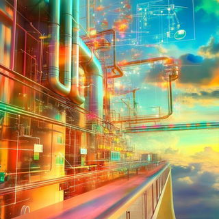 Cliffcomic style, Midjourney V6.1: technical infrastructure blueprint schematics