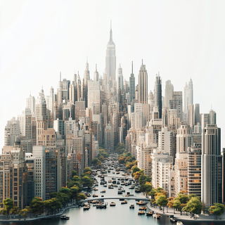 Cosmocut style, Midjourney V6.1: megacity with futuristic bioarchitecture