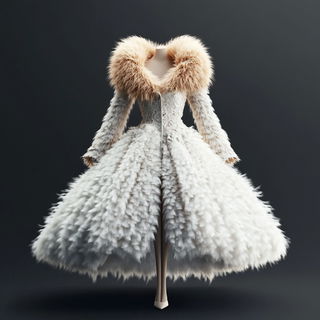 Cosmocut style, Midjourney V6.1: haute-couture fashion outfit