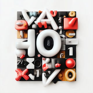 Cosmocut style, Midjourney V6.1: typographic composition with large letters