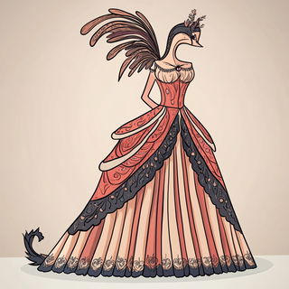 Railcloud Geology style, Midjourney V6.1: haute-couture fashion outfit