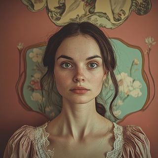 Railcloud Geology style, Midjourney V6.1: photographic portrait of female protagonist