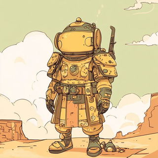 Velvetjoin style, Midjourney V6.1: concept art character design of retropunk steam knight