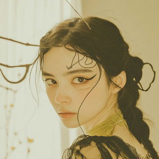 Velvetjoin style, Midjourney V6.1: photographic portrait of female protagonist