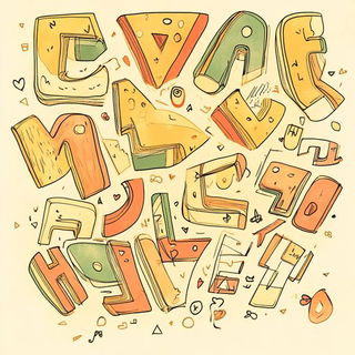 Velvetjoin style, Midjourney V6.1: typographic composition with large letters