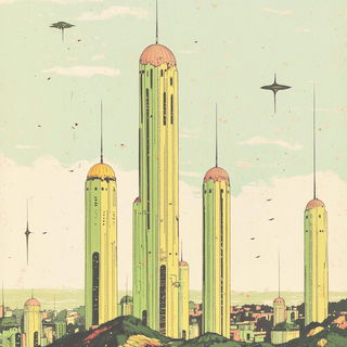 Tropistipple style, Midjourney V6.1: megacity with futuristic bioarchitecture