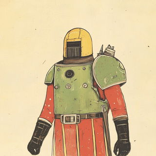 Tropistipple style, Midjourney V6.1: concept art character design of retropunk steam knight