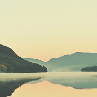 Tropistipple style, Midjourney V6.1: realistic landscape photograph of quiet dawn