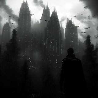 Cathedral Watercolor style, Midjourney V6.1: megacity with futuristic bioarchitecture