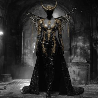 Cathedral Watercolor style, Midjourney V6.1: haute-couture fashion outfit