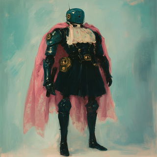 Scale Joke style, Midjourney V6.1: concept art character design of retropunk steam knight